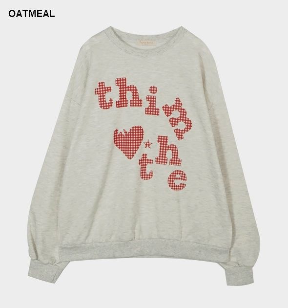 Checker Heart Overfit Sweatshirt