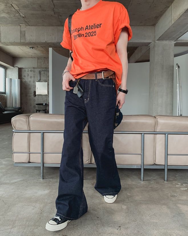 Knob Stitch Bootcut Raw Denim