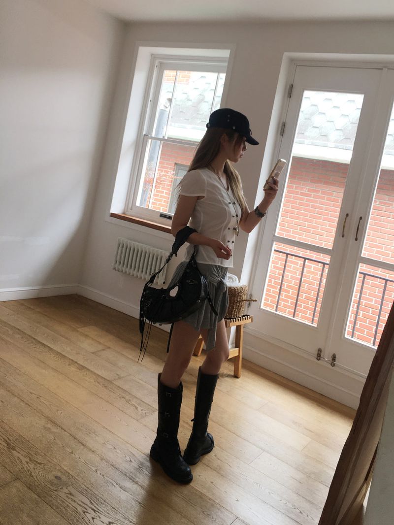 Beagles shirring mini skirt