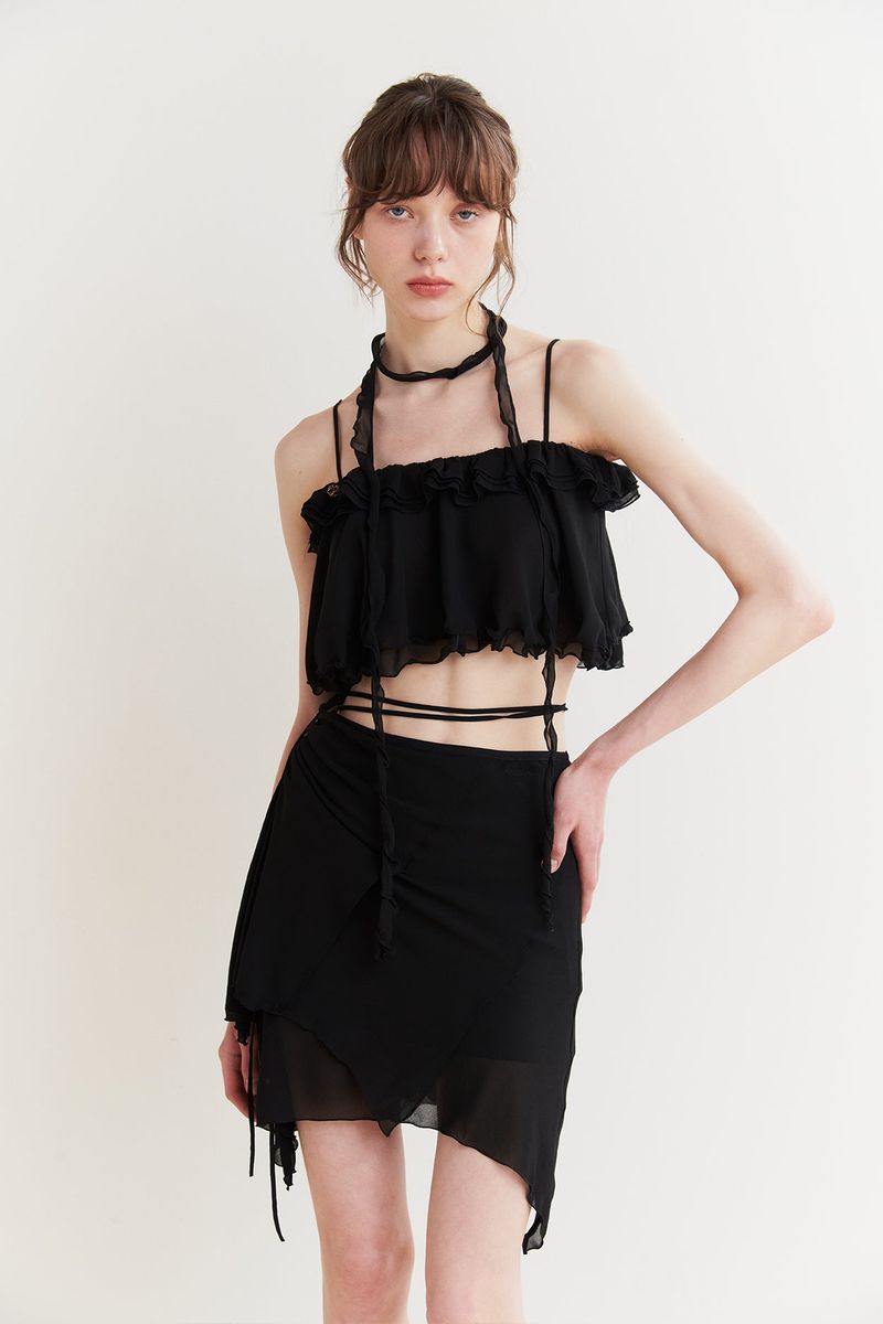 LILY SCARF TOP black