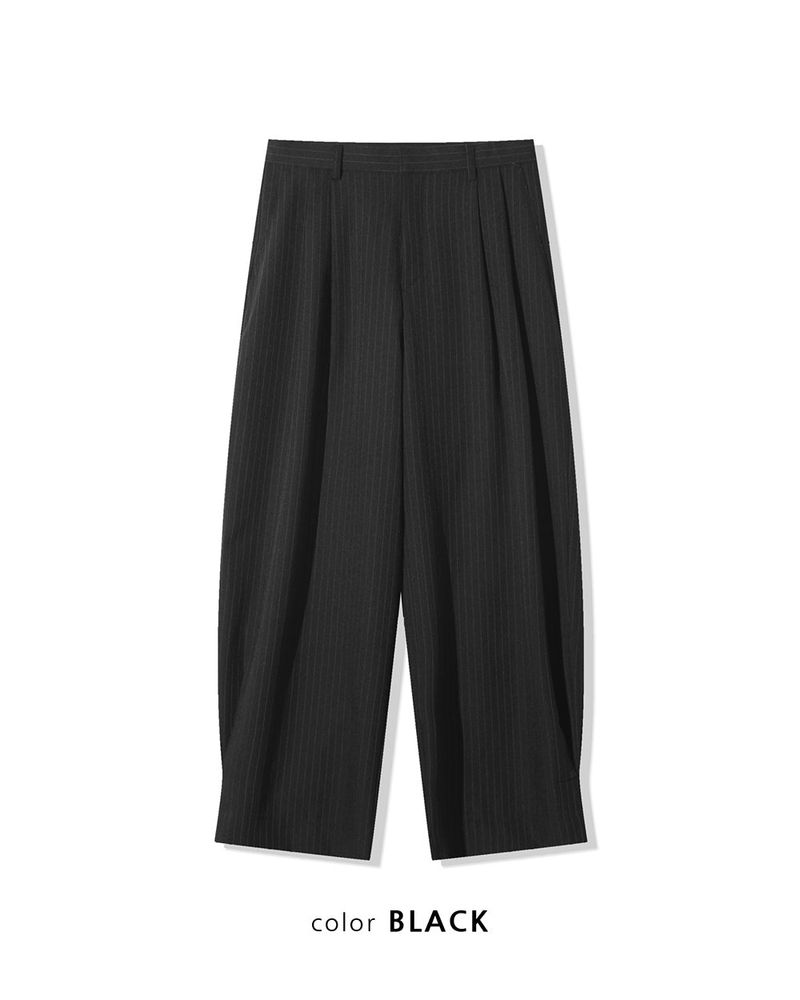 Lentic Side Pintuck Striped Slacks