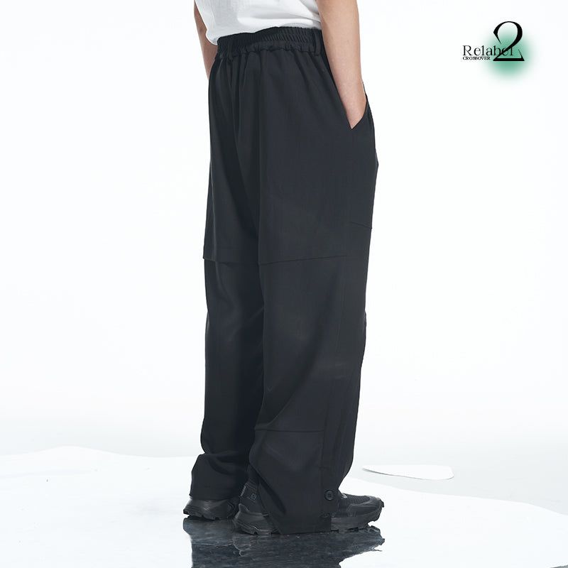 RELABEL Multi-Layered Draped Pleated Casual Loose-Fitting Two-Piece Suit Pants