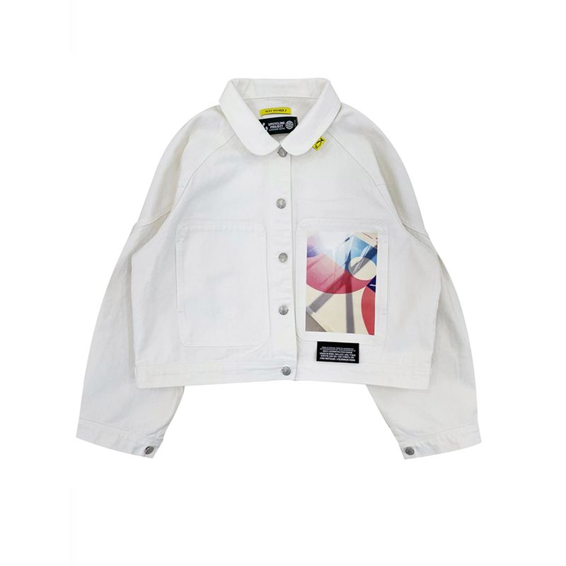 HOLY NUMBER 7（ホーリーナンバーセブン）の「[RECYCLE COTTON] PRINTED ROUND COLLAR JACKET_WHITE（Jackets/Outerwear）」