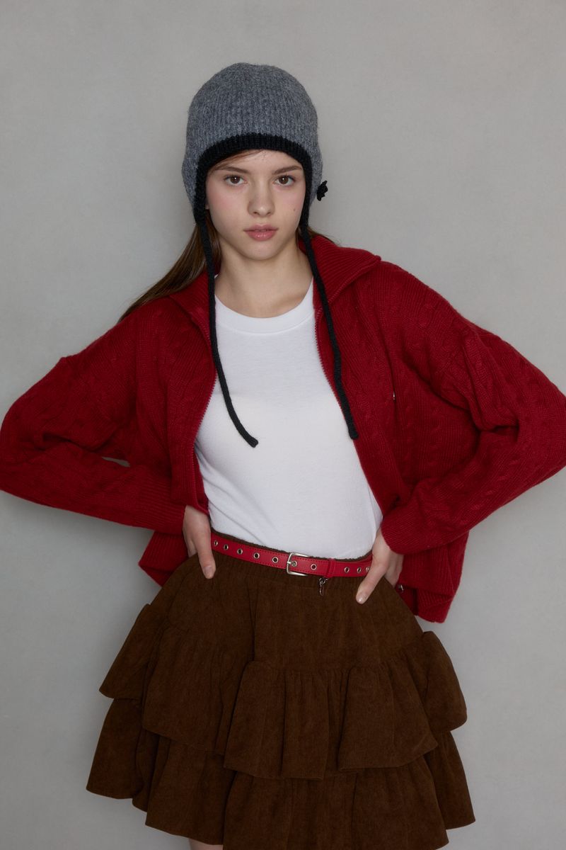 PINK PINEAPPLE（ピンクパイナップル）の「COZY BREEZE KNIT ZIP-UP（Tops）」