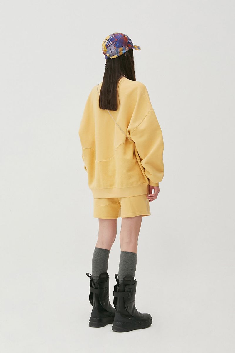 Reverse Bear Patch Shorts_Canary