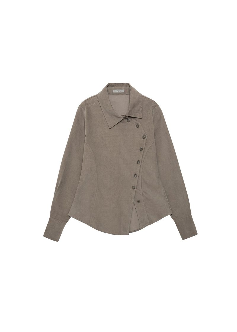 Side button shirts [Taupe]