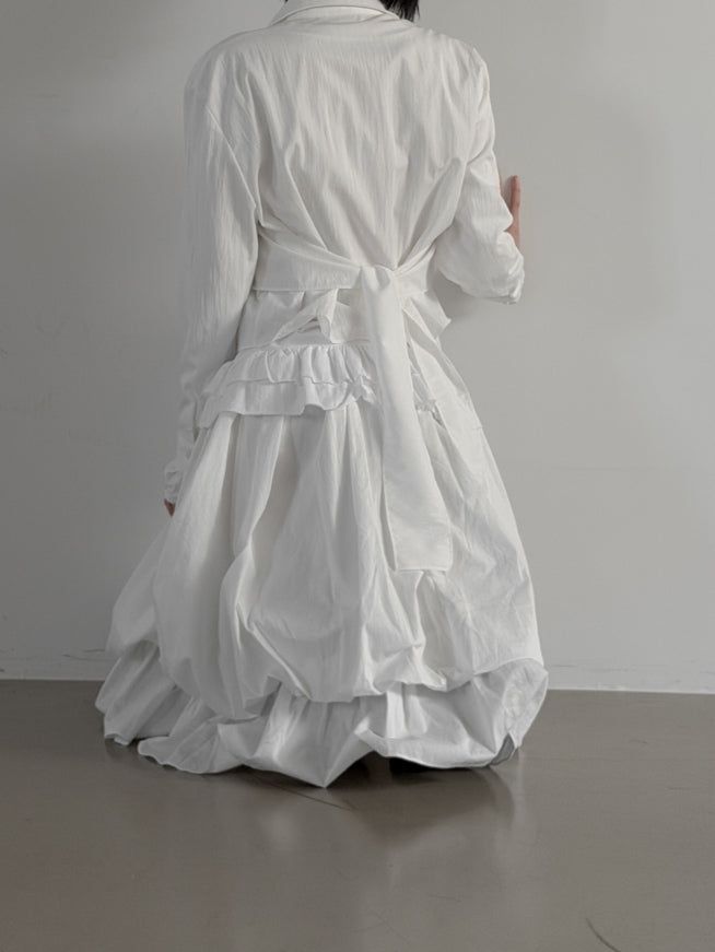 Lilum Balloon Tiered Midi Skirt