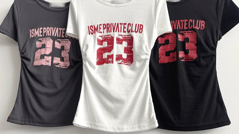 Rika number lettering short sleeve tee