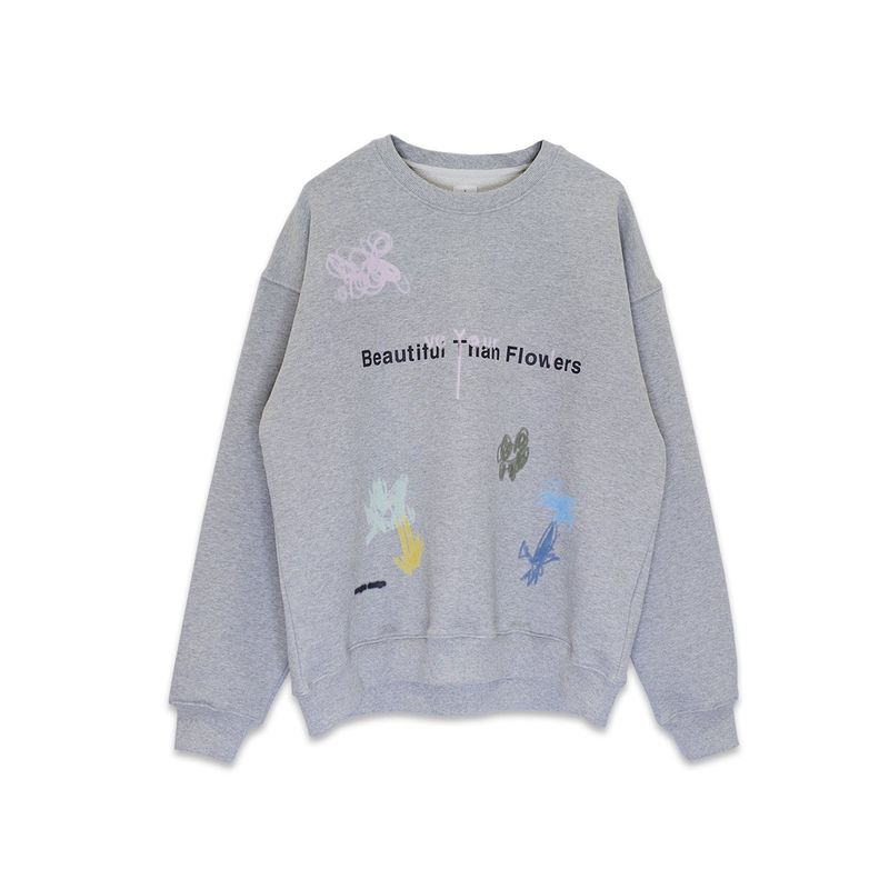 nought(ノウト)の「Beautiful Than Flowers Sweatshirts / Grey(Tops)」