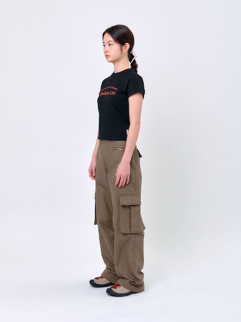 ZIP-POCKET CARGO PANTS_Brown