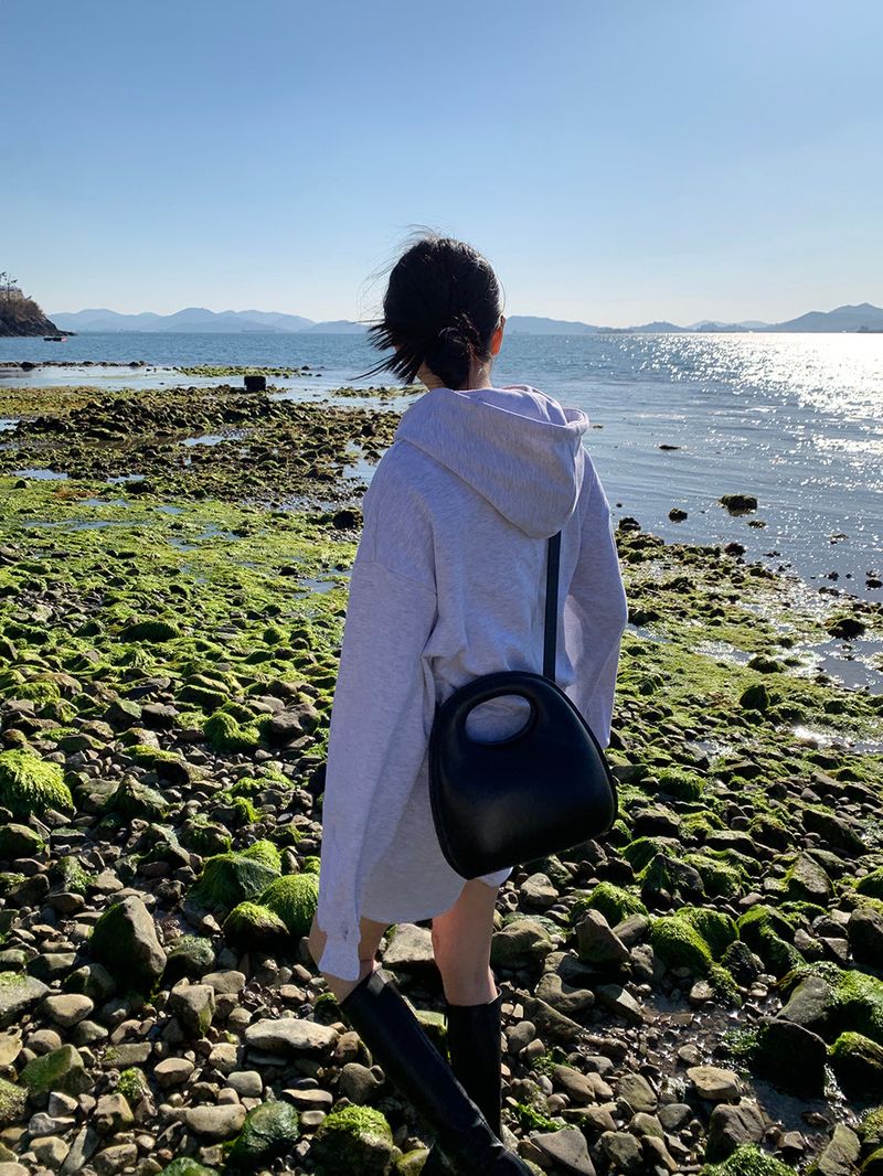 [MADE] Stern hip crop two-way hood zip-up -basic