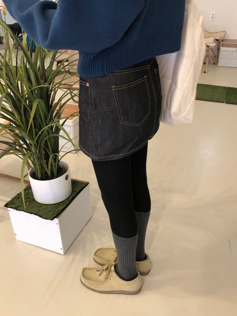Cookie deep non-fade denim skirt