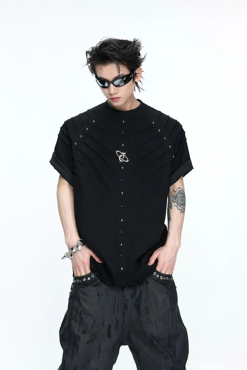 Argue Cultureの「Spine Pleated Studded T-Shirt(Tops)」