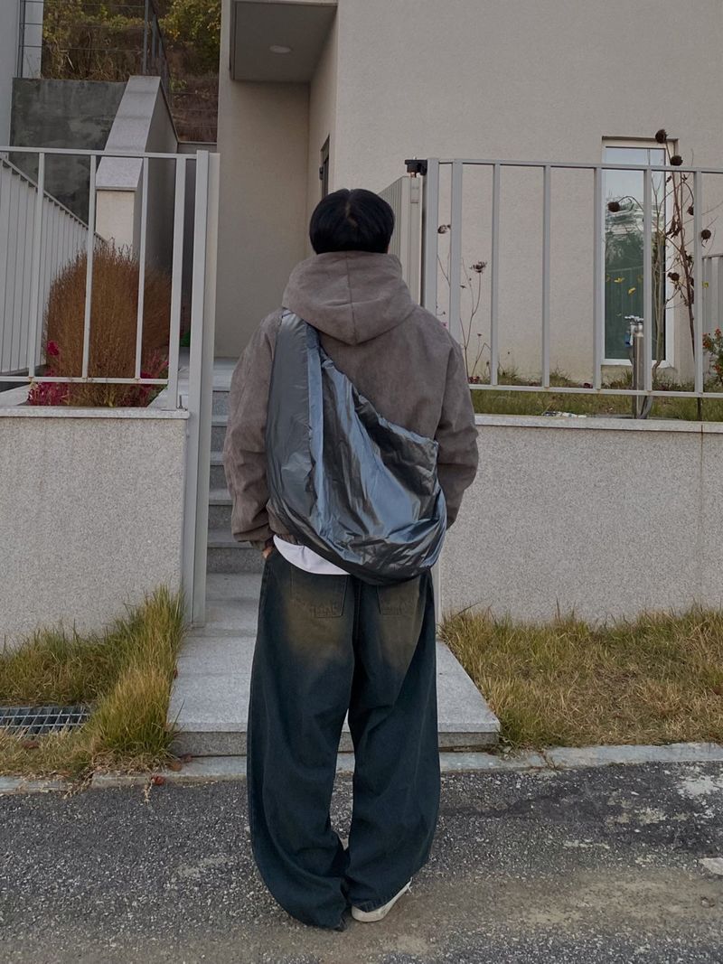 Mud Washing balloon denim pants
