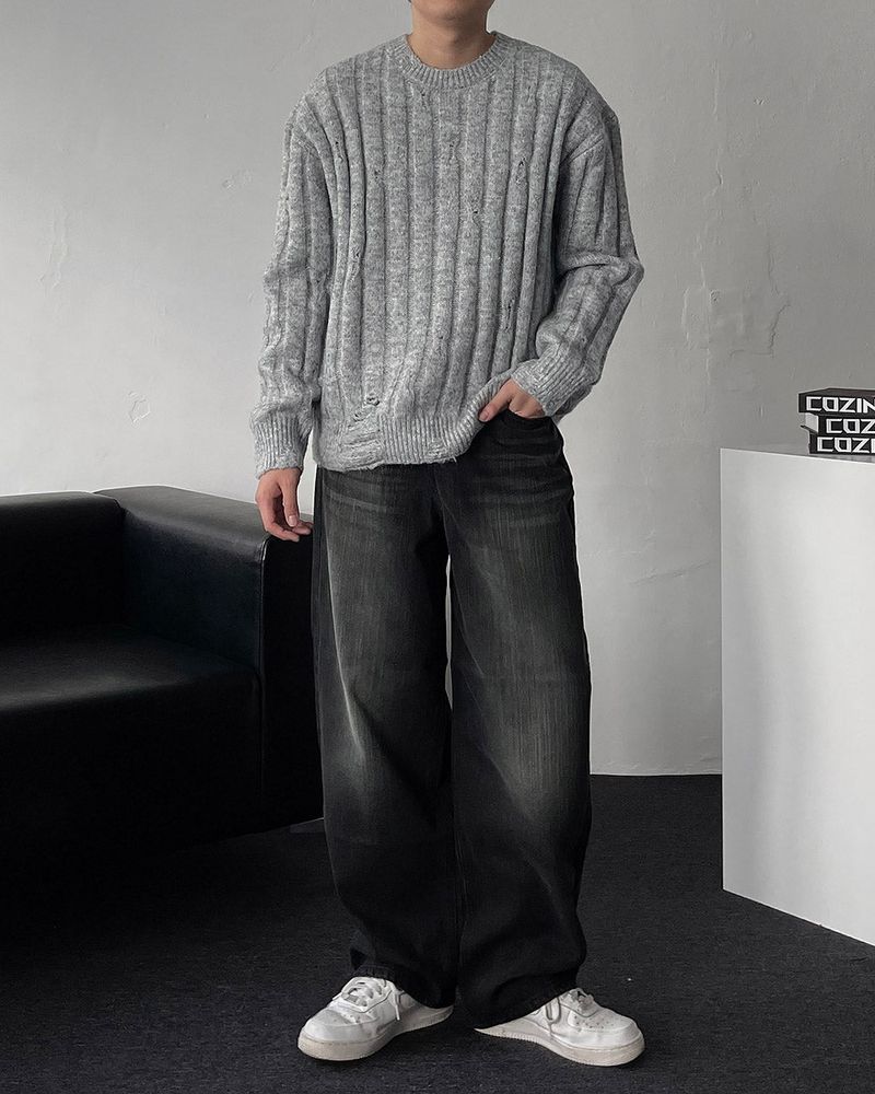 MG Wool Blend Damage Knitwear (4 colors)