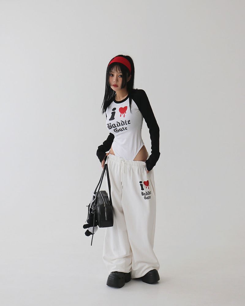 I Love Jogger Wide Pants