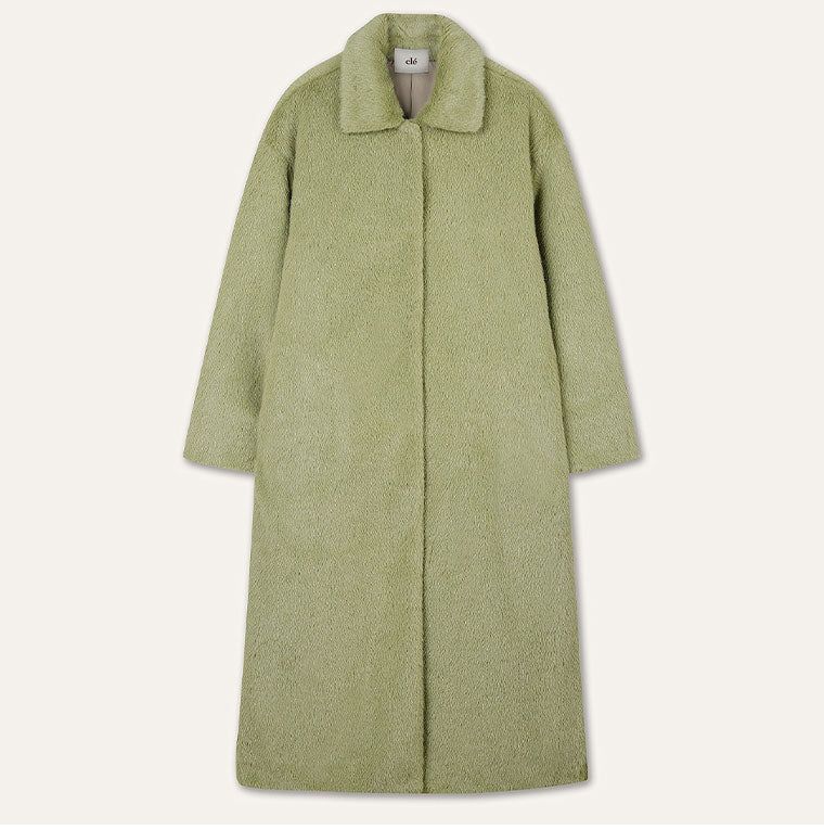 FAKE FUR LONG COAT_GREEN TEA