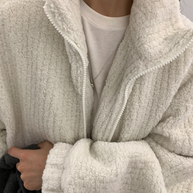 Wonderant Overfit Boucle Two-Way Padded Zip-Up