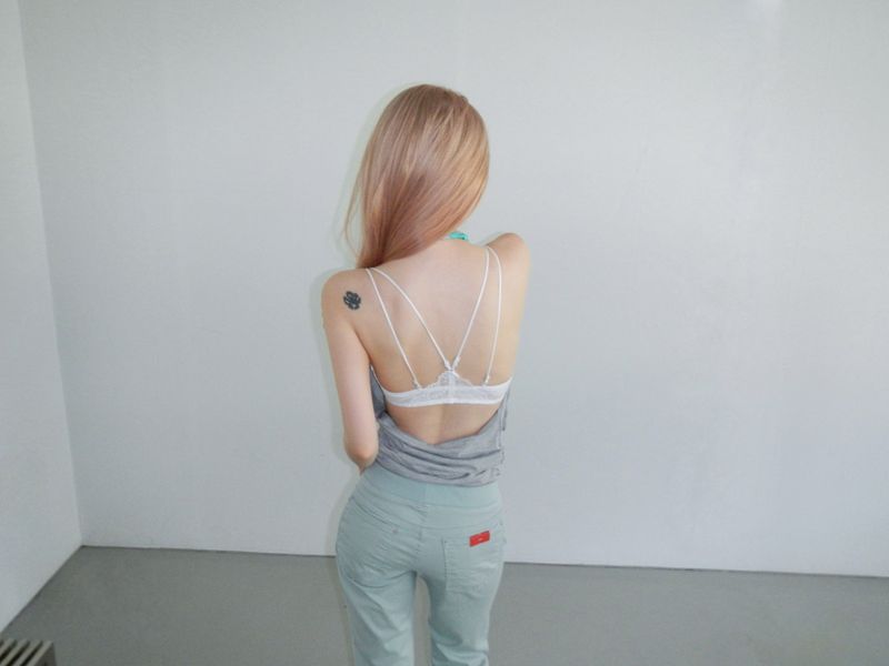 cats lace bra top(2 color)