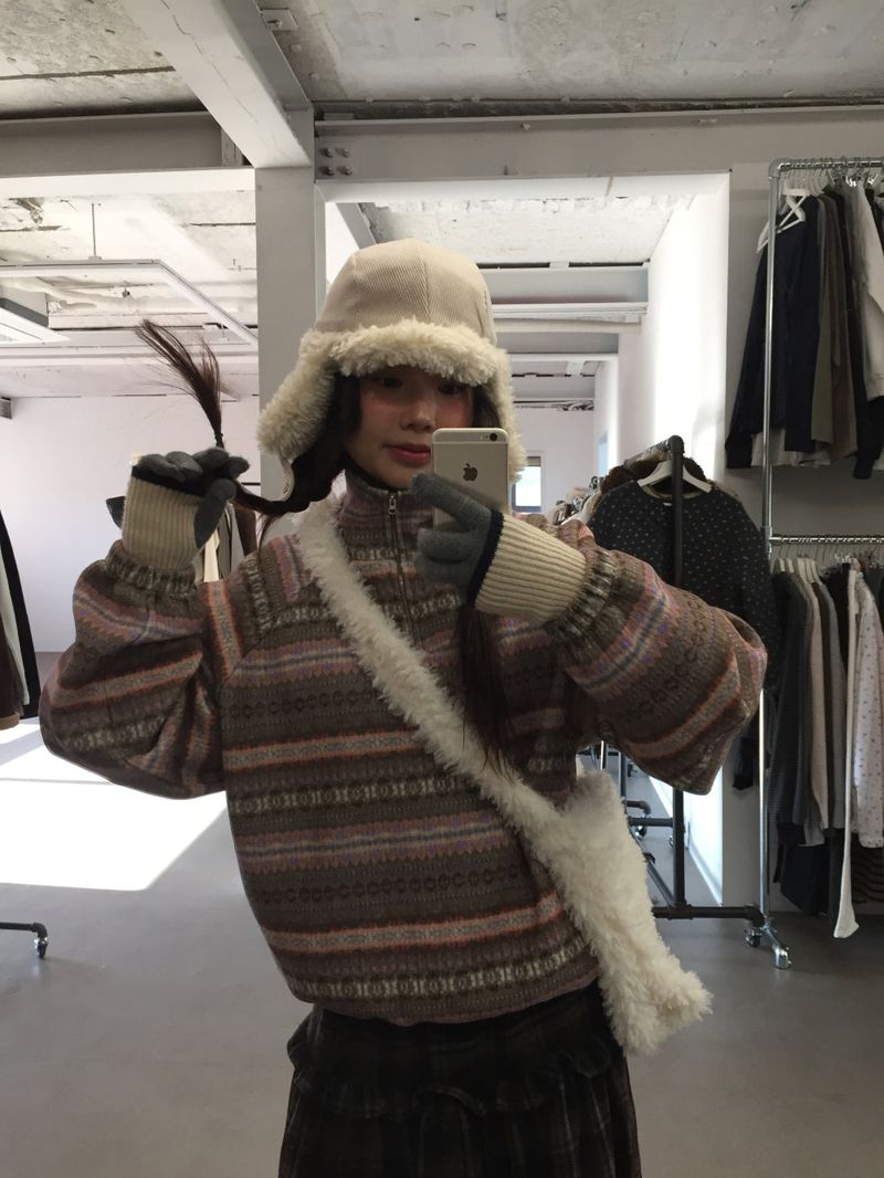 Reversible Boucle Trapper Hat (2 Colors)