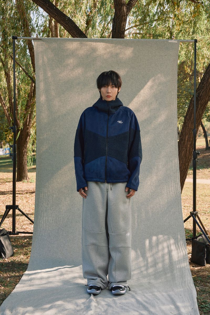 FLEECE HOODIE ZIP-UP [NAVY]