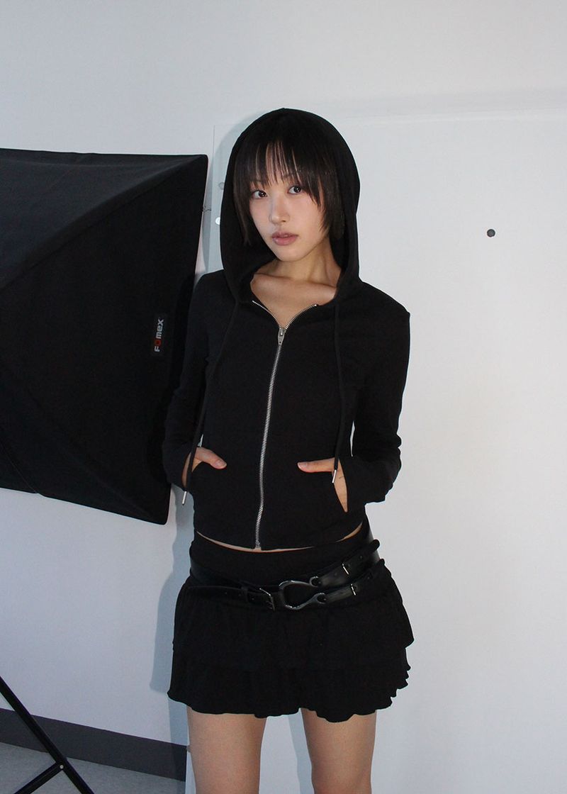 RIB SLIM HOOD ZIP-UP
