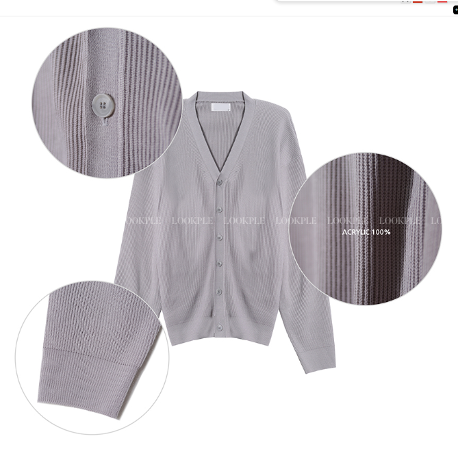 Gobay loose fit ribbed knit cardigan