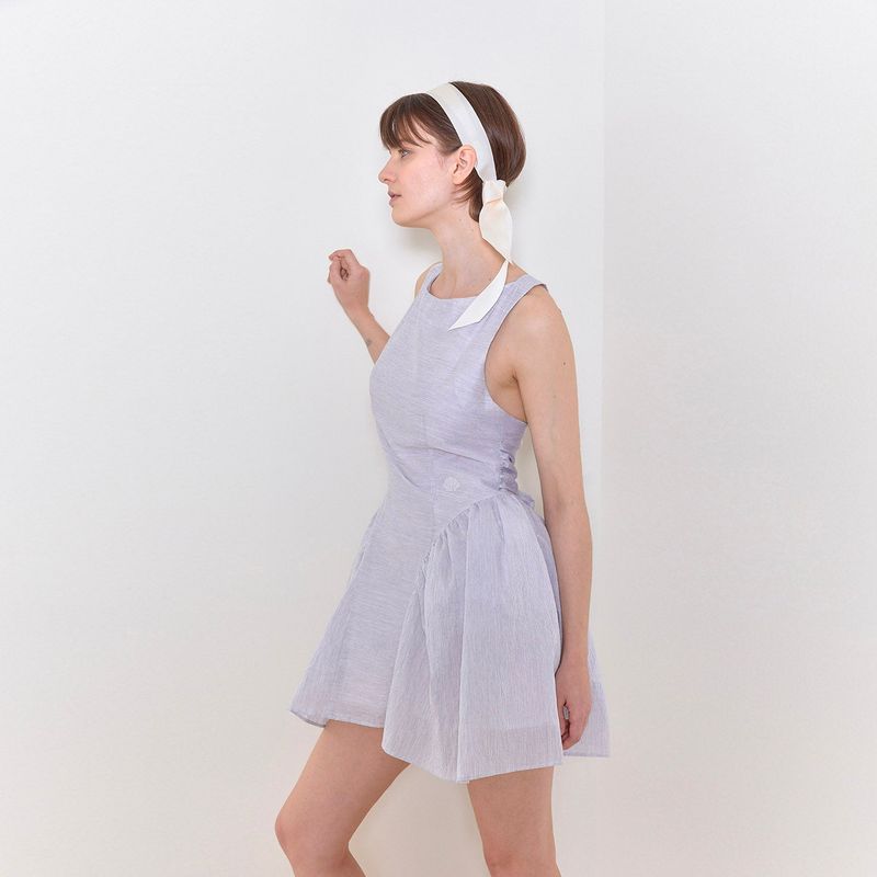  'La Mer' Blue grey Shirring Skirt Dress