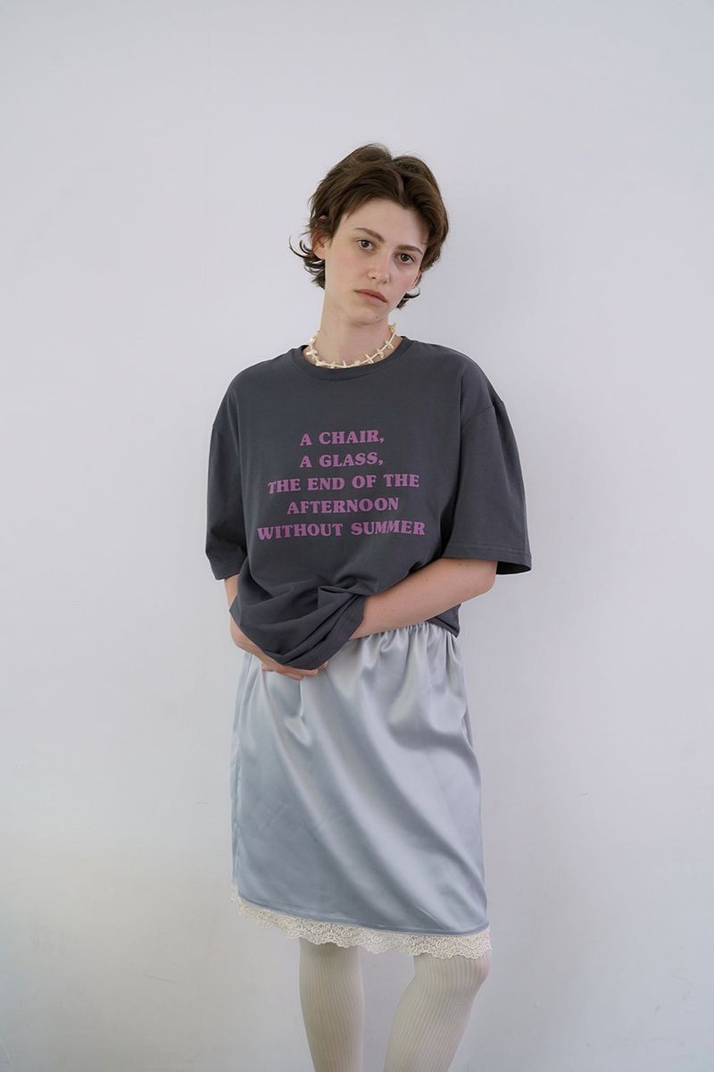 Slip satin midi skirt_skyblue