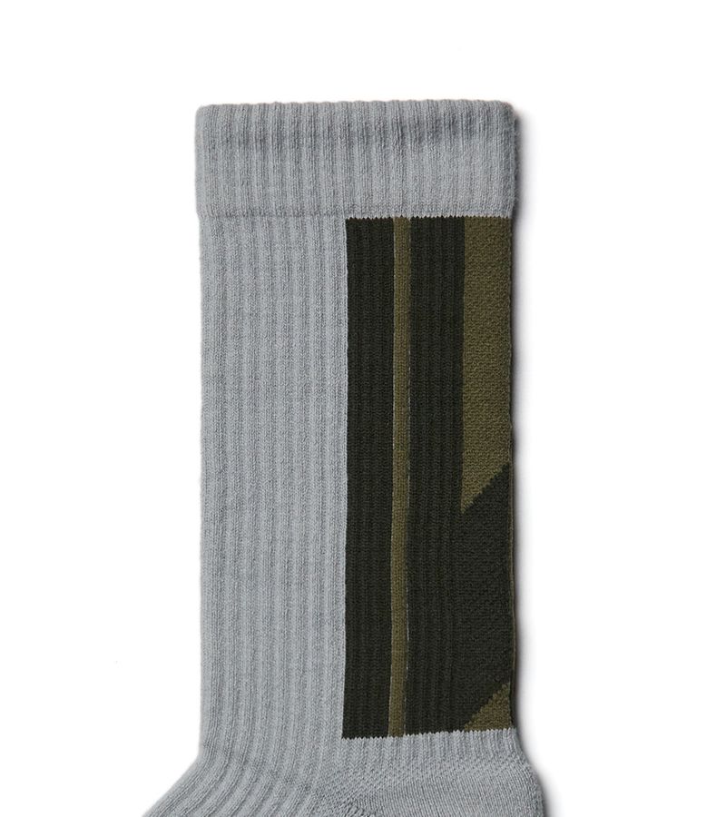 LANDING Midcalf socks (3 pair in - Silver Black,  Pale Green, Grey Flame)