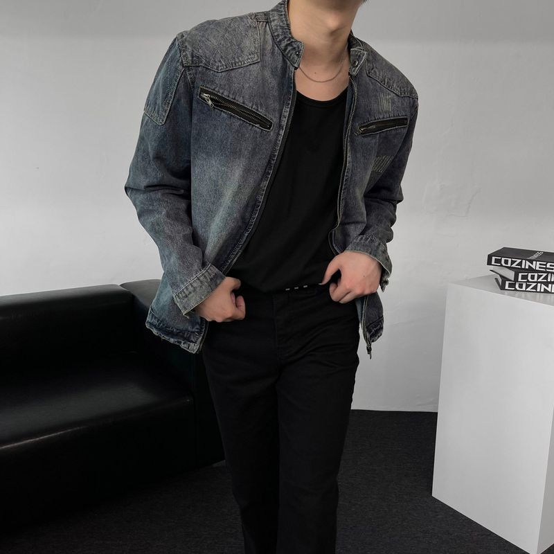 DV patch incision washing jean jacket