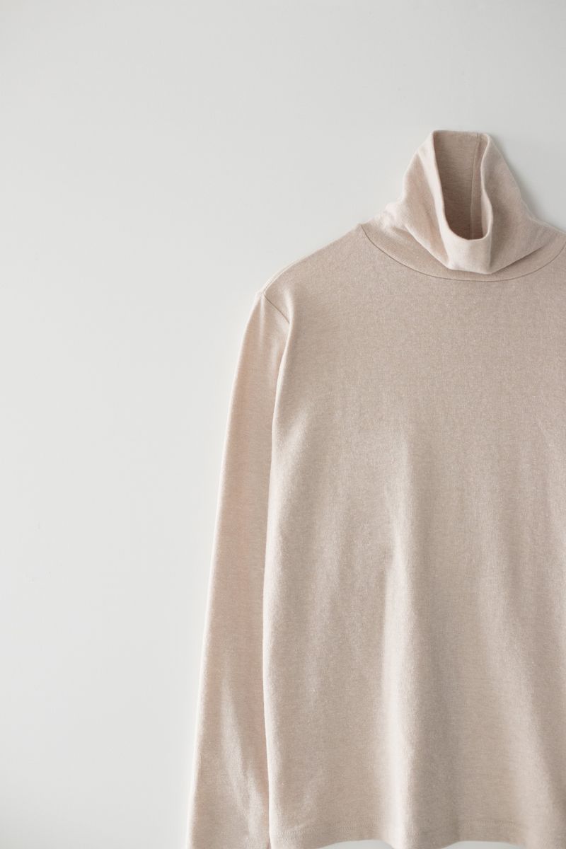 Basic turtle neck T-shirts (Beige)