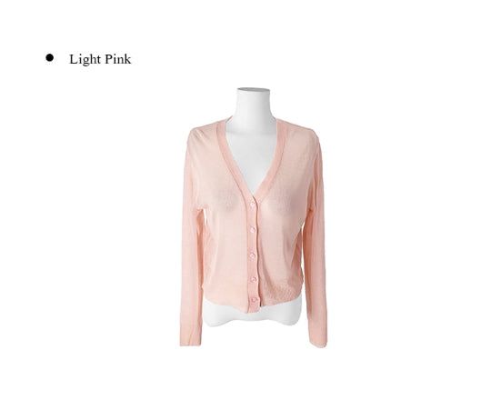 Saku Ribbed See-Through Knit Cardigan