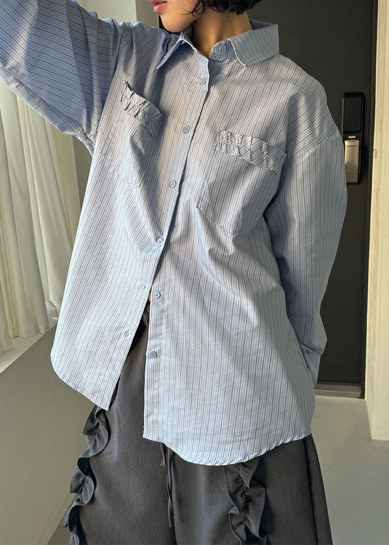 STRIPE FRILL SHIRT