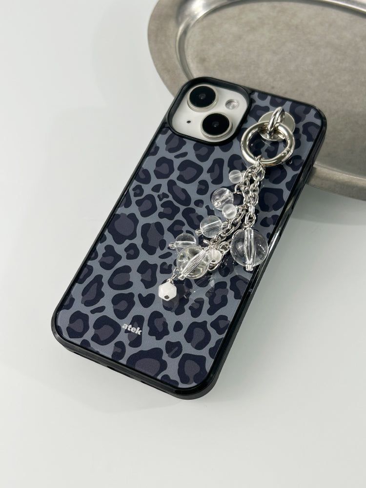 Leopard Magsafe Glass Bumper Case(Grey)