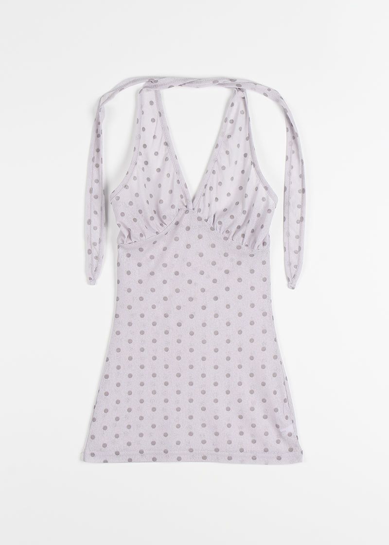 POLKA DOT HALTER SLEEVELESS