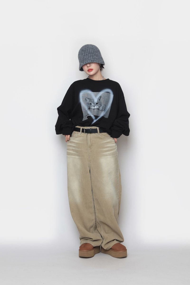 Washing Corduroy Wide Pants