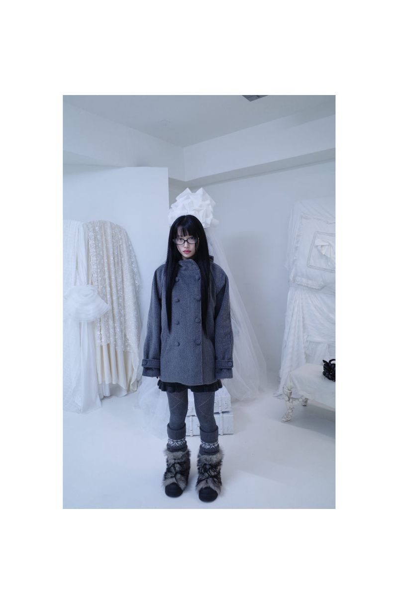 Bonju double half hood coat (2color)