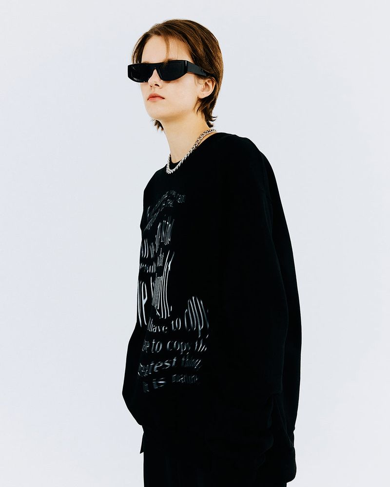 SWING TYPO SWEATSHIRT-CHARCOAL
