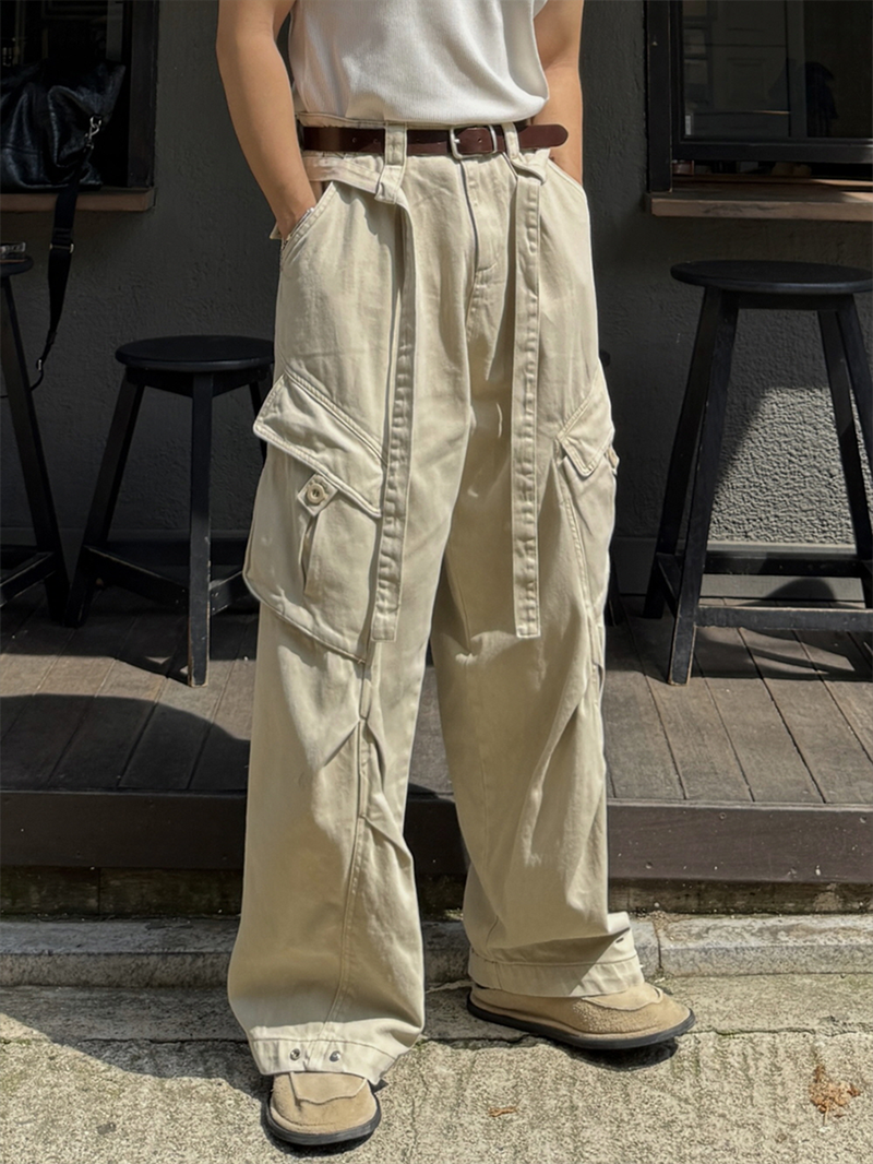 AVAND（アバンド）の「Belted cut line dying cargo pants（Pants）」