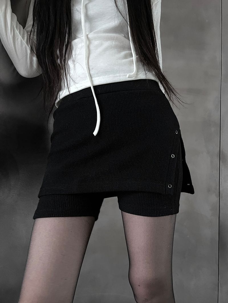 knit eyelet skirt pants (2color)