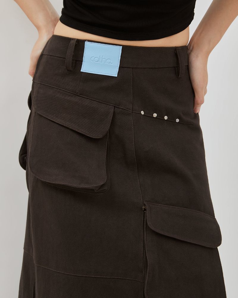 Mova Zip Cargo Long Skirt