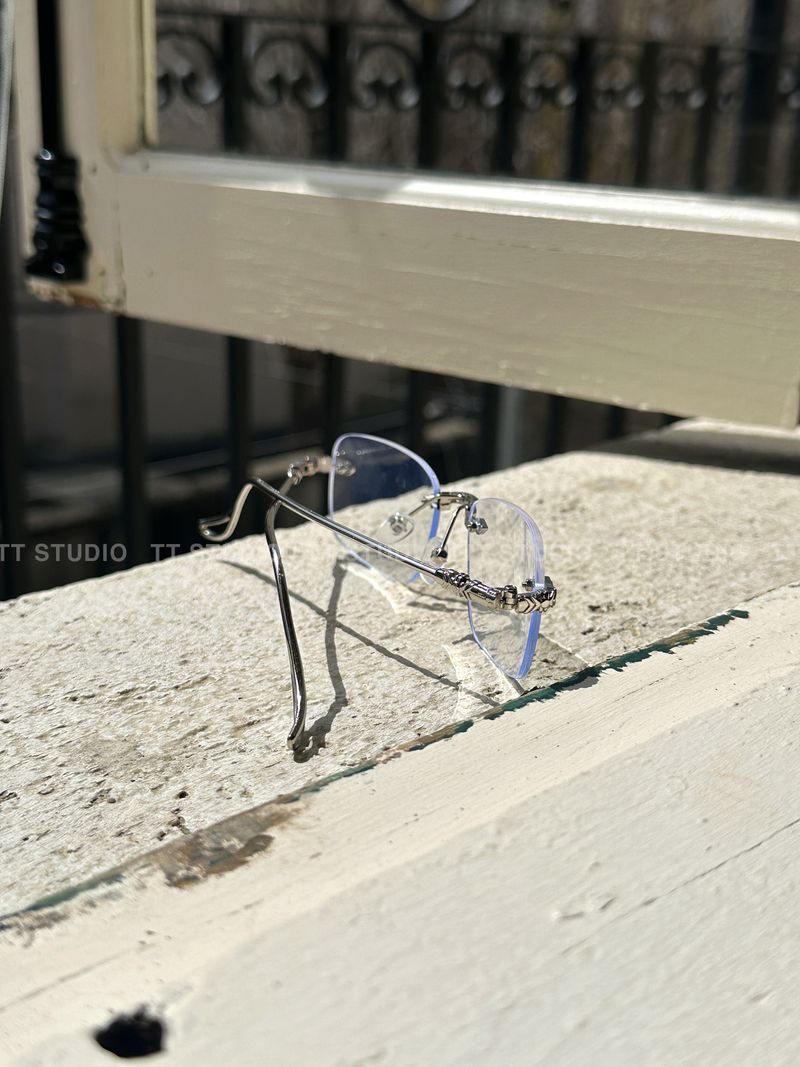 Silver square glasses