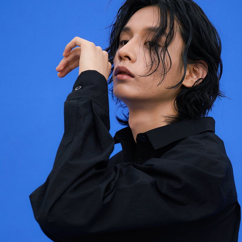 Crinkle Basic Shirts [Black]