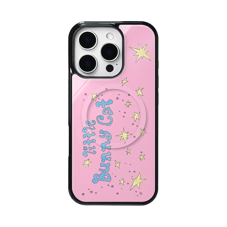 1081（イルゴンパルイル）の「リトルバニーキャット ガラスバンパーケース( Pink )（スマホグッズ/小物）」
