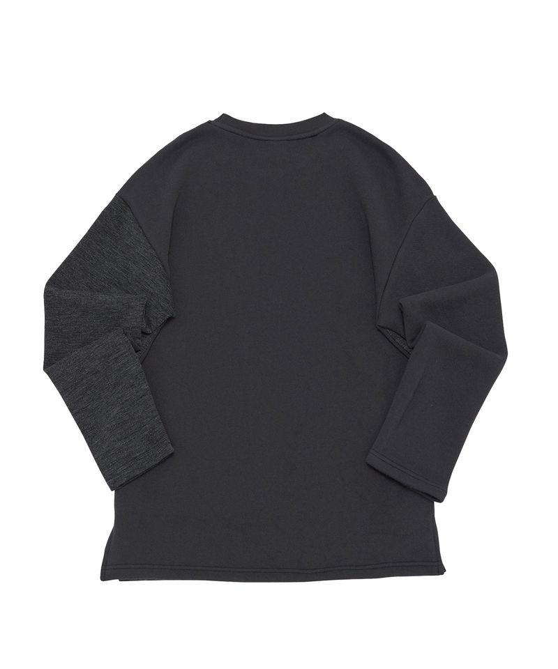 KNIT X TERRY COMBINATION POCKET TEE (Charcoal)