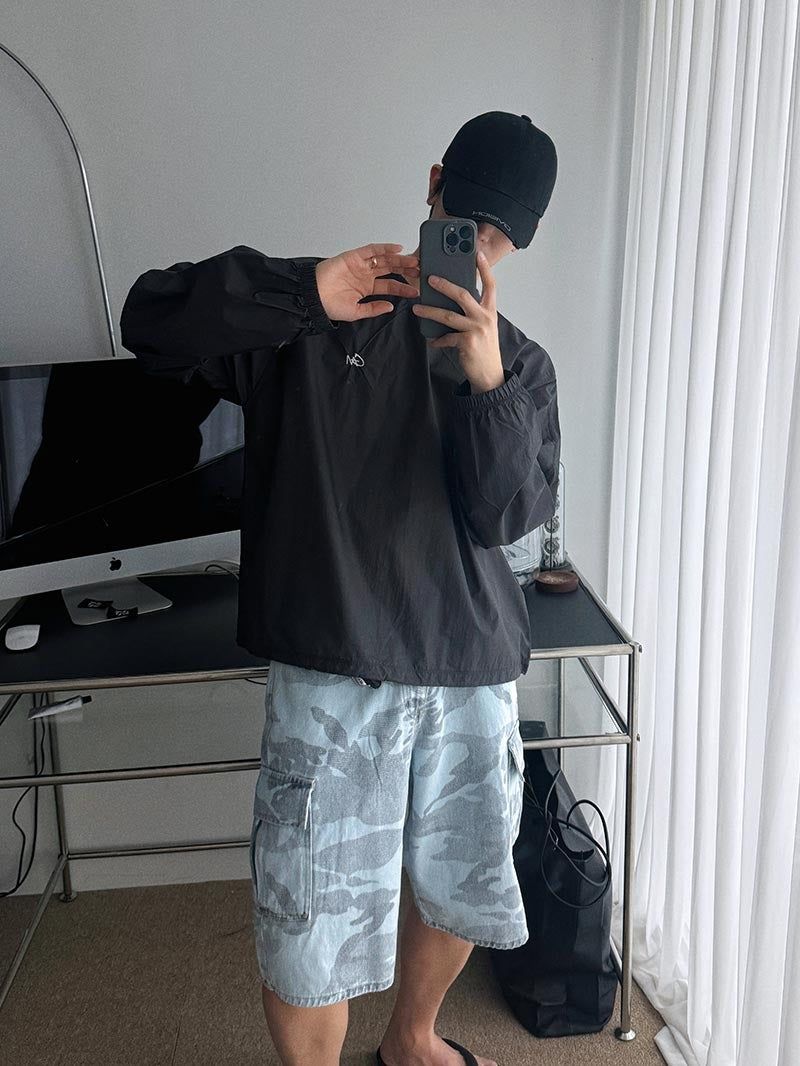 ASCLO Washed Camo Denim Half Pants (2color)