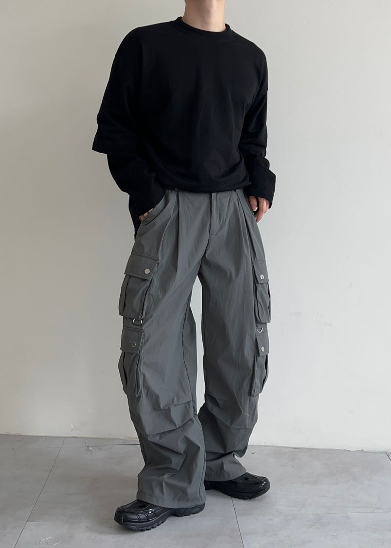 nylon suit pocket pants(2colors)