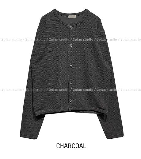 Cinder Pigment Waffle Warmer Cardigan