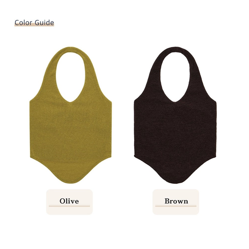 HALTERNEK KNIT VEST_OLIVE